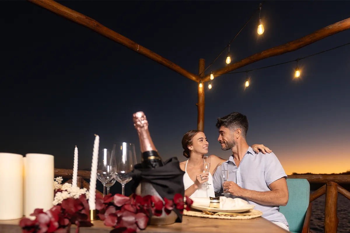 Romantic dinner on the dock at MÍA Bacalar