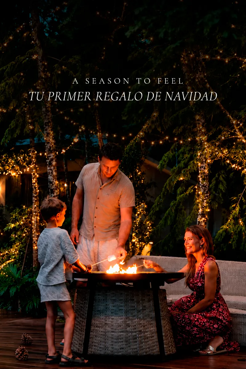 A season to feel. Tu primer regalo de Navidad. 40% off con MÍA Rewards y masaje incluido.